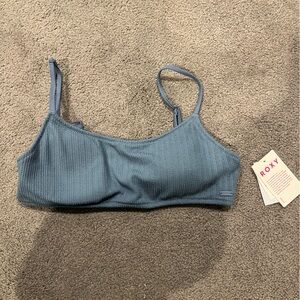 Roxy Textured Blue Bikini Top